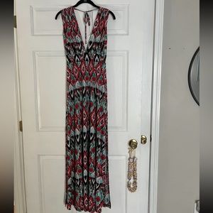 Multi Color Print Maxi Dress